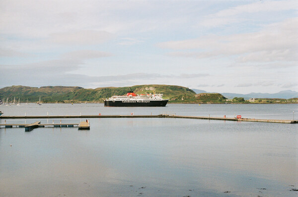 Large ferry in background