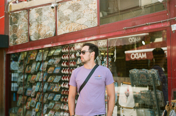 Jon in front of storefront
